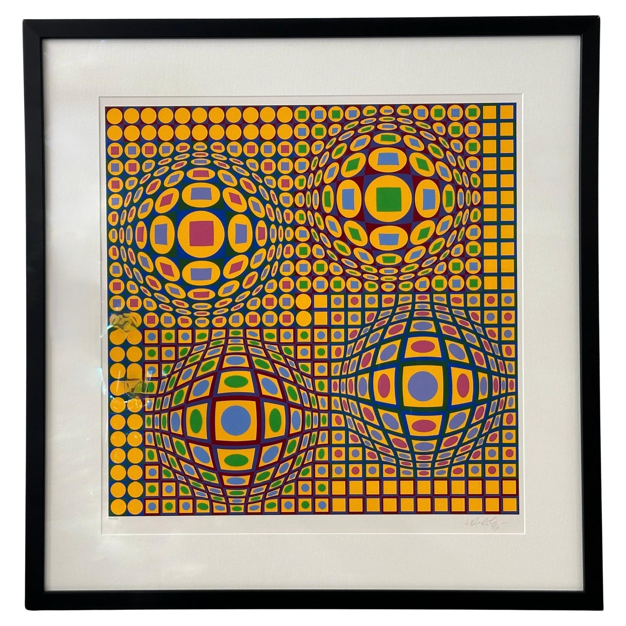 Victor Vasarely "Quadrature" 1979 Serigrafia in vendita