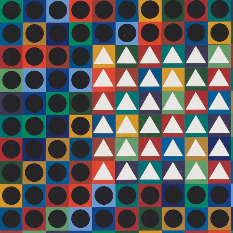 Victor Vasarely Siebdruck in Farbe M.C.-2 1970 im Zustand „Gut“ im Angebot in Chicago, IL