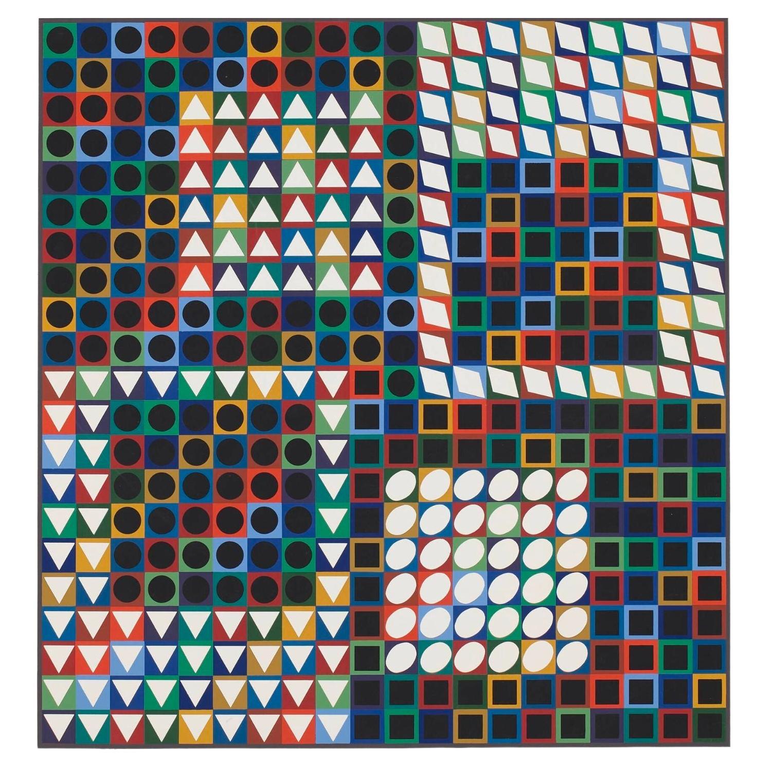 Victor Vasarely screenprint in color M.C.-2 1970