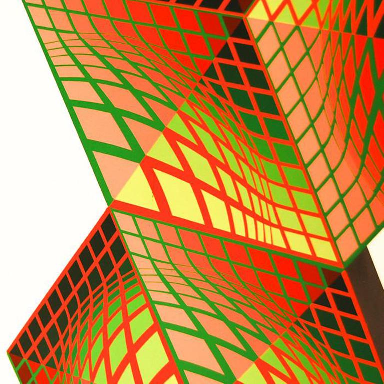 Axo-AB - Sculpture by Victor Vasarely