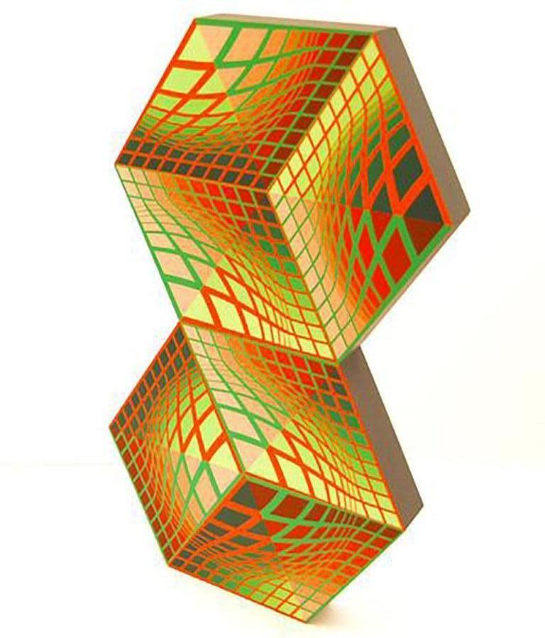Victor Vasarely Abstract Sculpture - Axo-AB