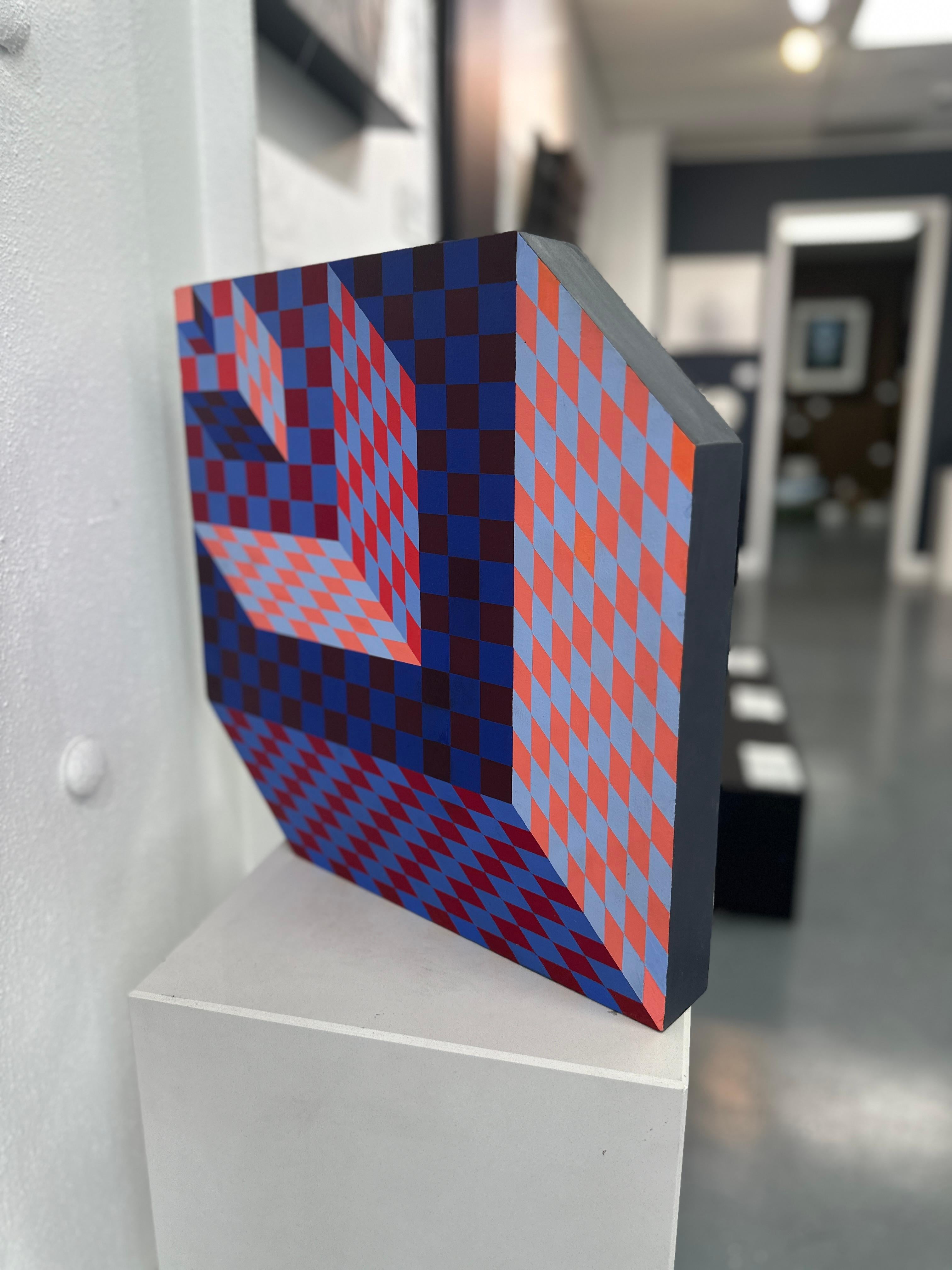 Victor Vasarely
Felhoe, 1989
Double-sided acrylic on wood
Ed. of 100
16 x 16 x 2 in