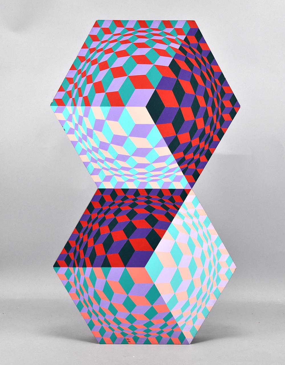 Abstract Sculpture Victor Vasarely - Bouilloires, 1984