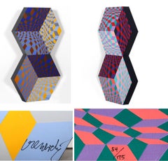 Retro Kettes, OP Art Sculpture by Vasarely