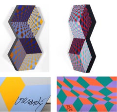 Retro Kettes, OP Art Sculpture by Vasarely