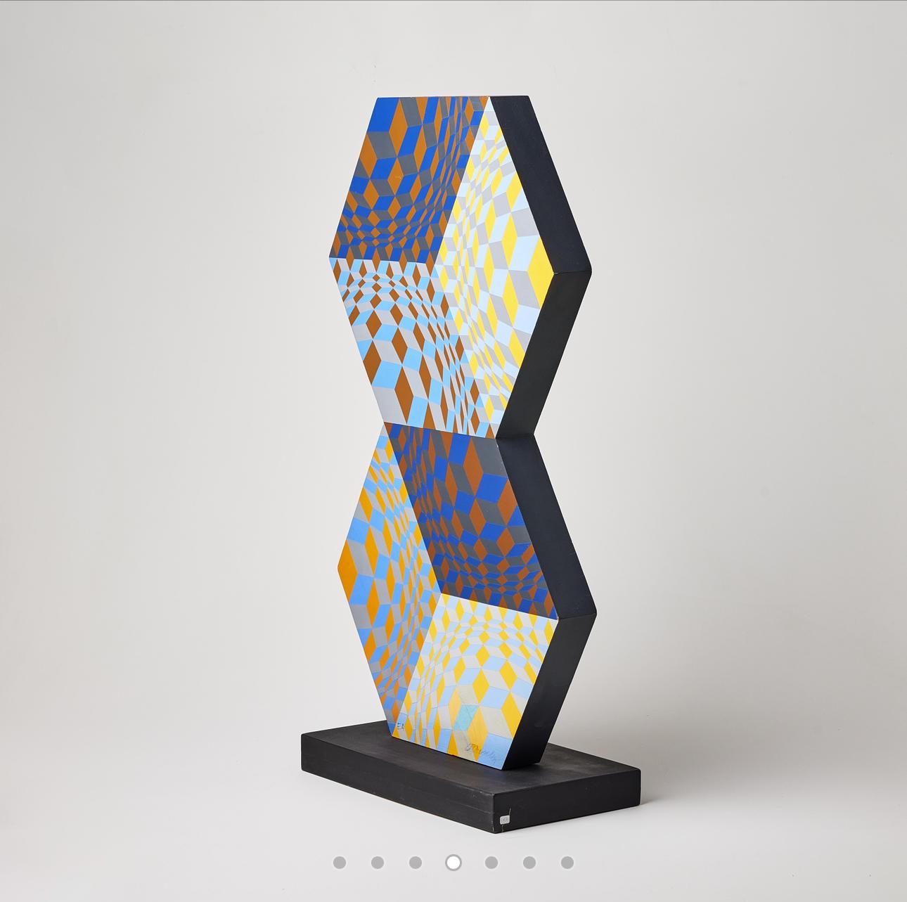 Untitled - Brown Abstract Sculpture by Victor Vasarely