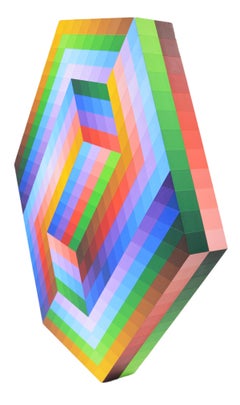 Victor Vasarely, Kezdi, Acrylic on Panel, 1989