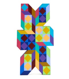 Victor Vasarely Ter-A Large 18” Hand Painted Sculpture Signed Edition of 100