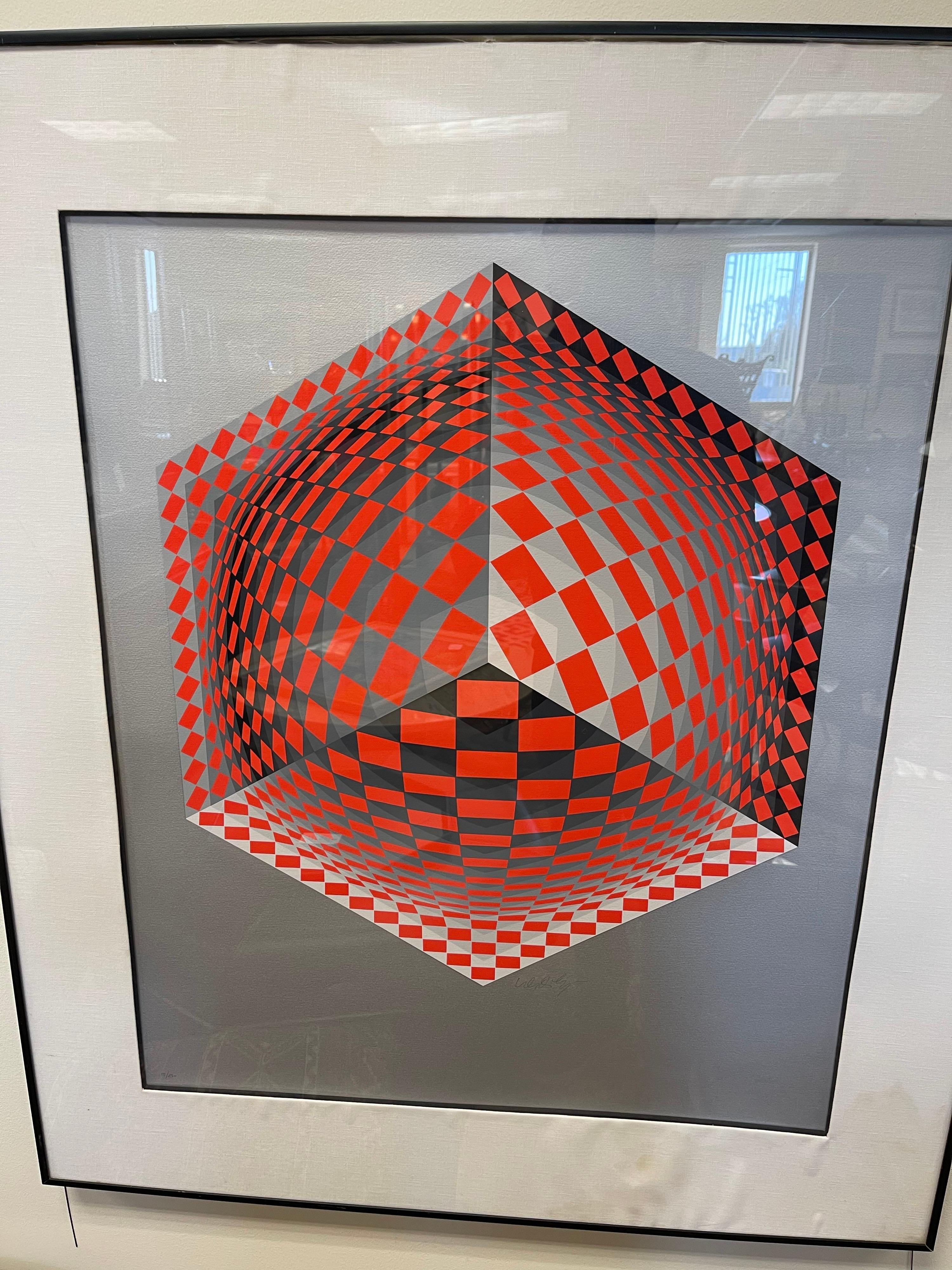 Victor Vasarely Signed and Numbered Limited Edition Serigraph Iconic Op Art  3