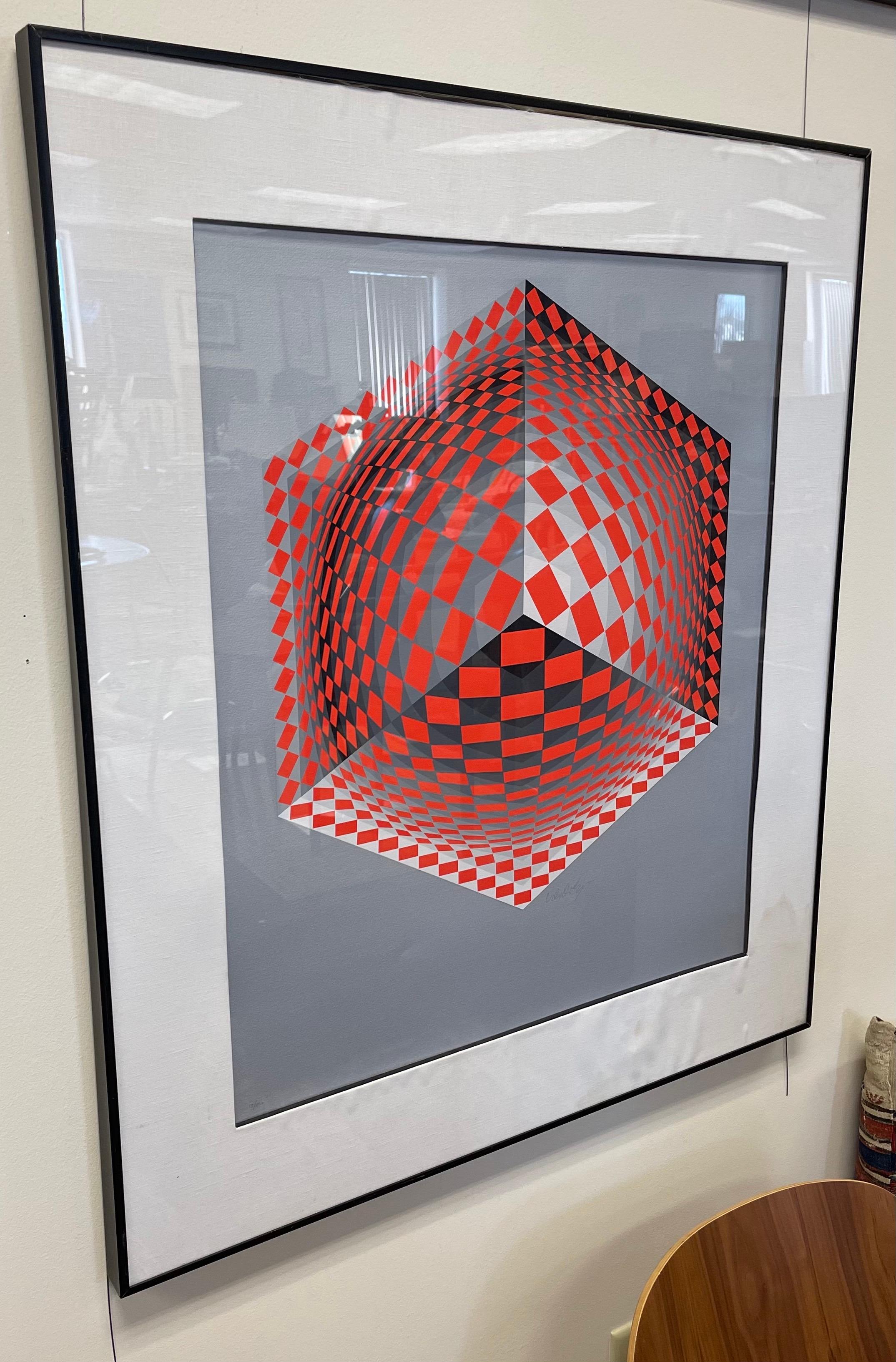 Victor Vasarely Signed and Numbered Limited Edition Serigraph Iconic Op Art  4