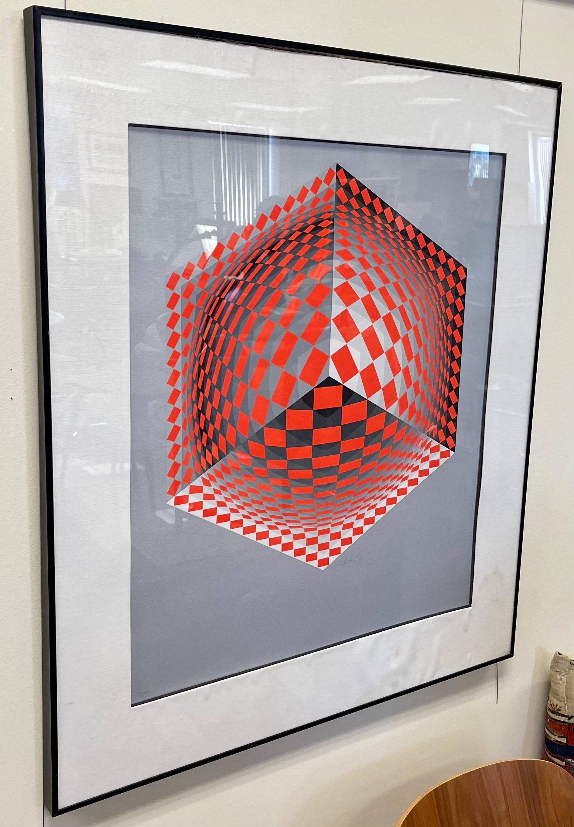 Victor Vasarely Signed and Numbered Limited Edition Serigraph Iconic Op Art 5
