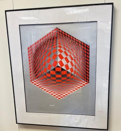 Victor Vasarely Signed and Numbered Limited Edition Serigraph Iconic Op Art