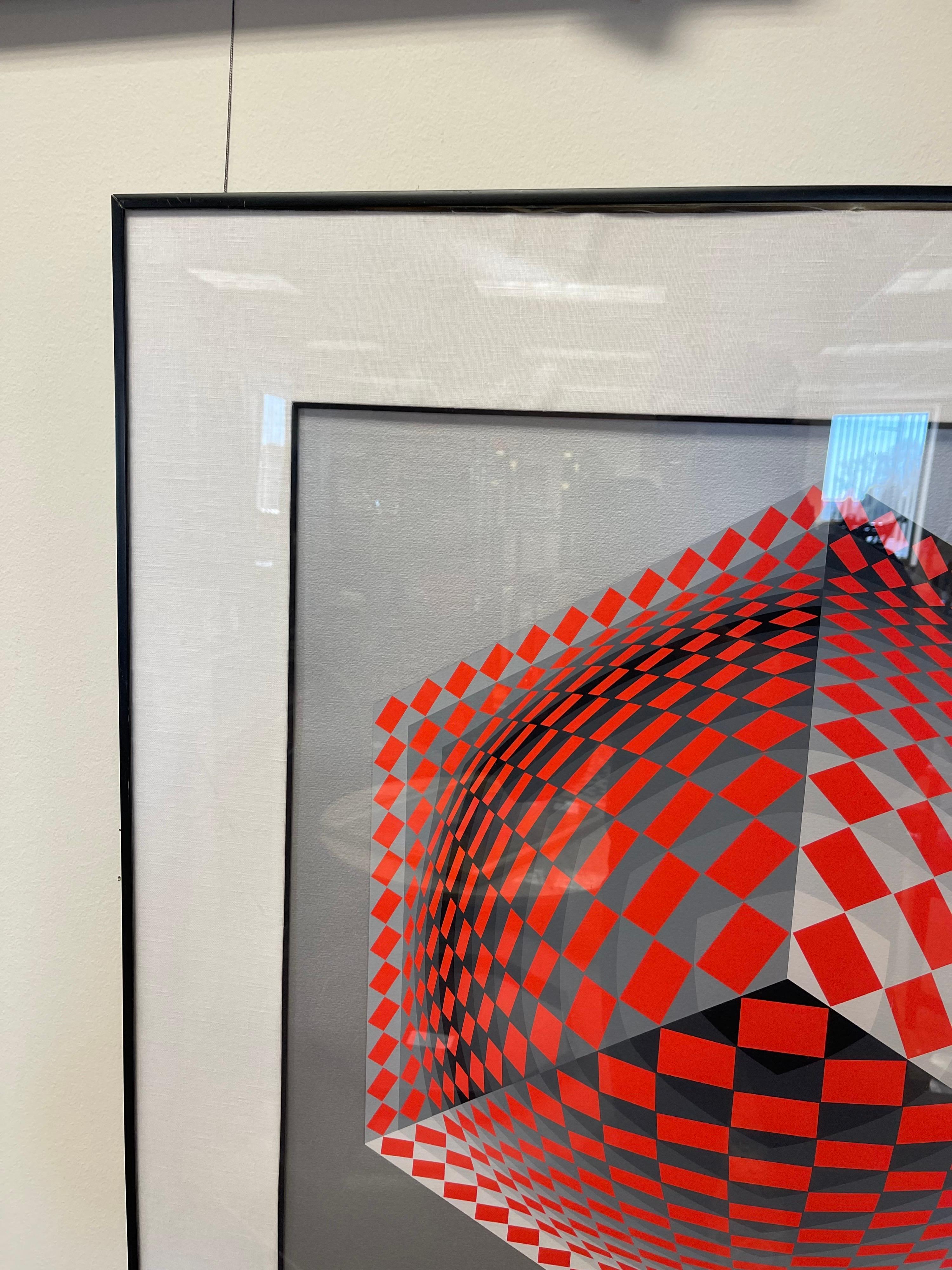 Victor Vasarely Signed and Numbered Limited Edition Serigraph Iconic Op Art  In Good Condition In West Hartford, CT