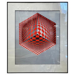 Victor Vasarely Signed and Numbered Limited Edition Serigraph Iconic Op Art