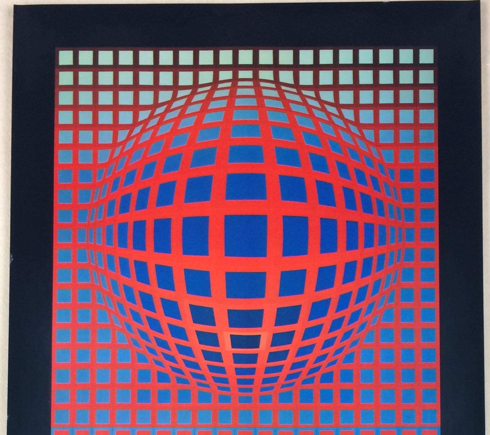Victor Vasarely Signed Op Art Silk Screen Print 1