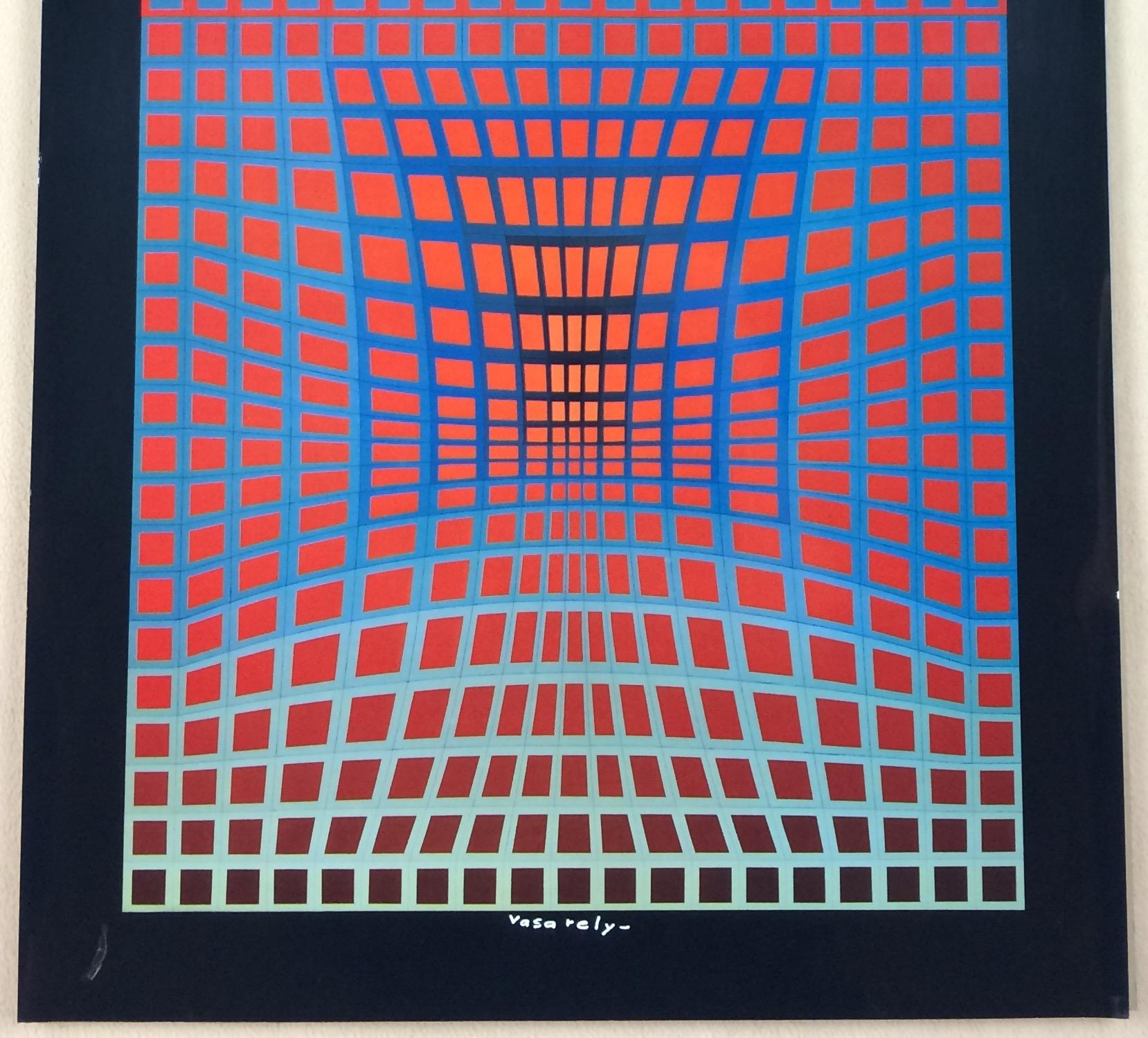 Victor Vasarely Signed Op Art Silk Screen Print 2