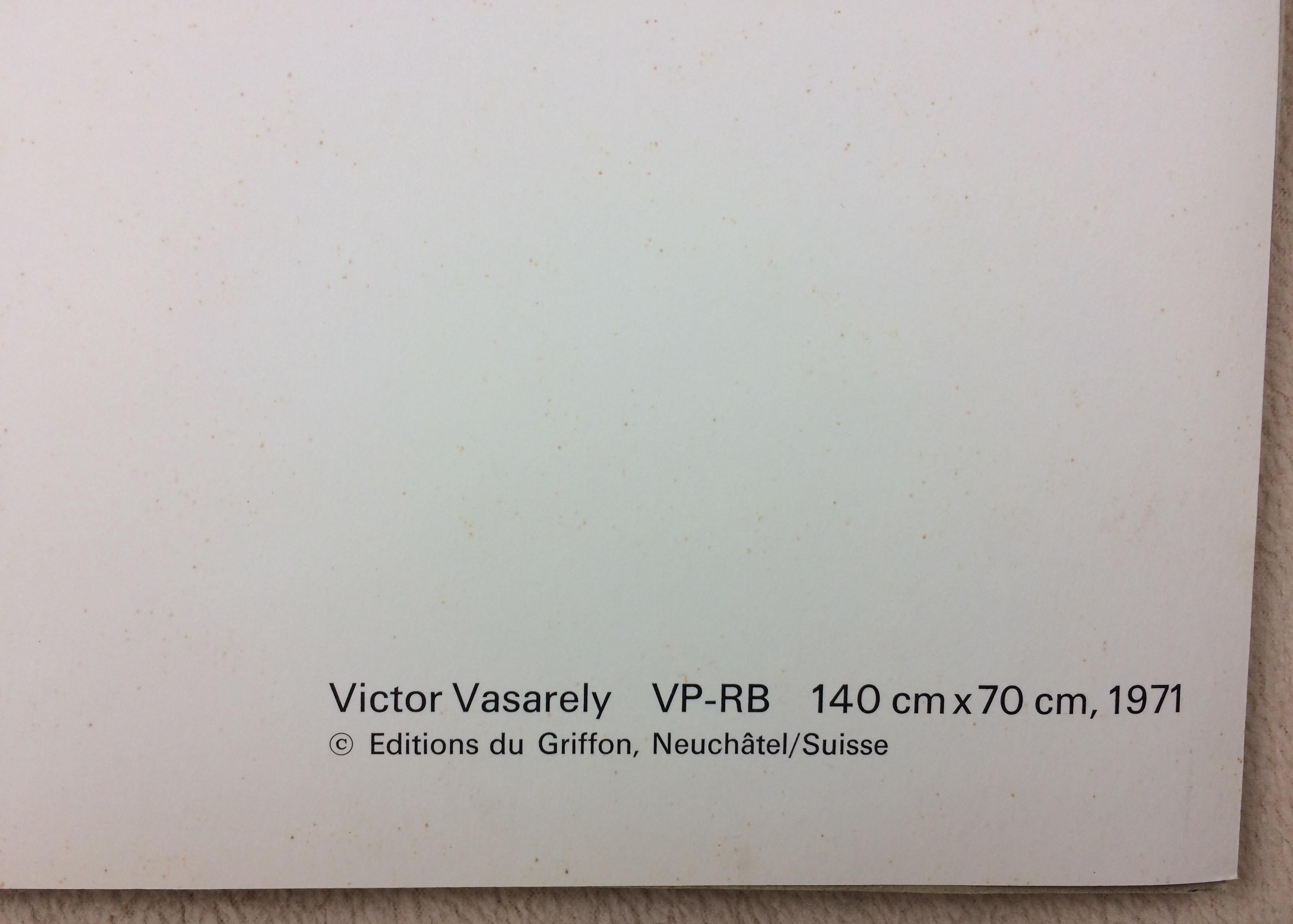 20th Century Victor Vasarely Signed Op Art Silk Screen Print