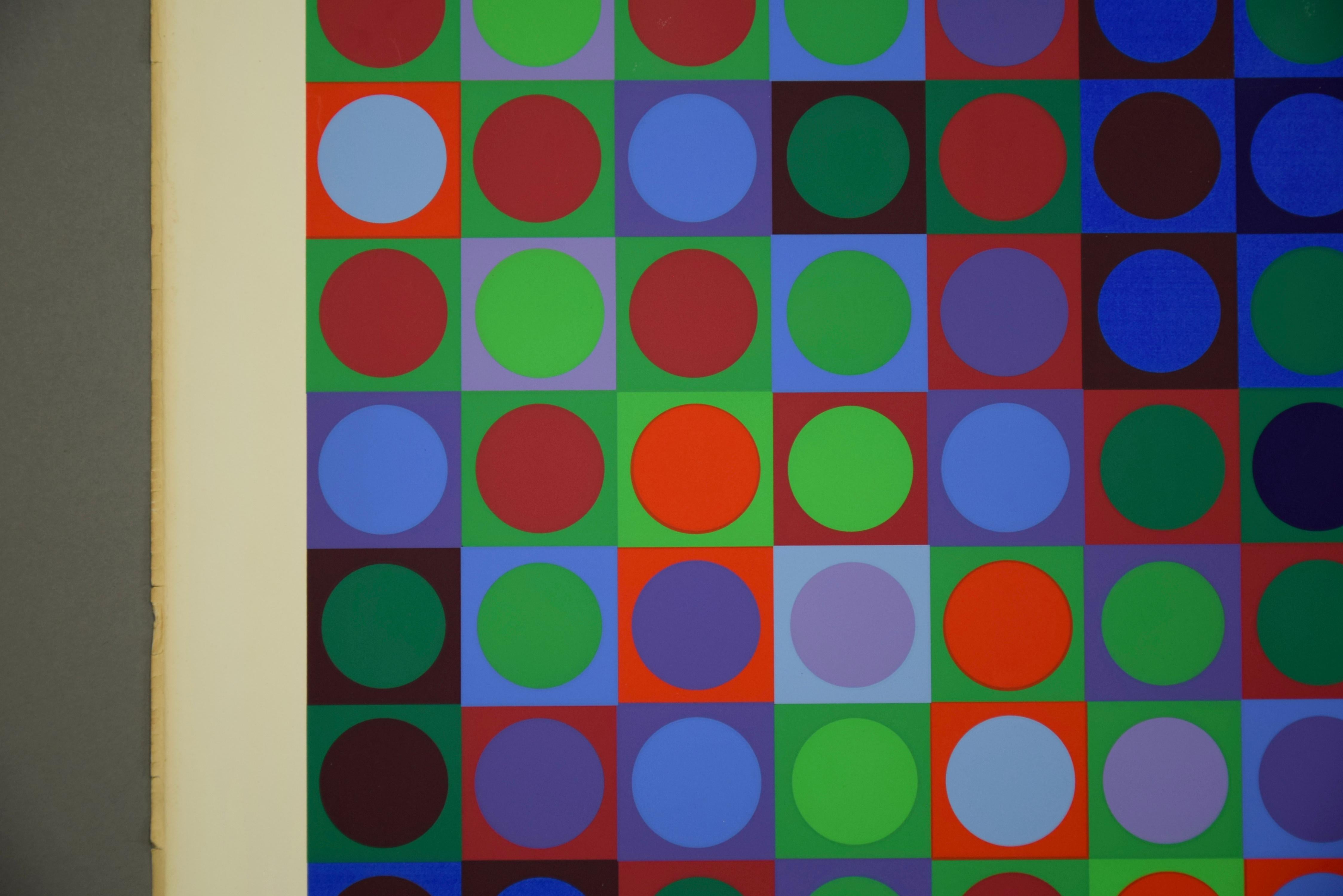 Victor Vasarely Signed Screen print in Color Marc CF 1970 For Sale 11