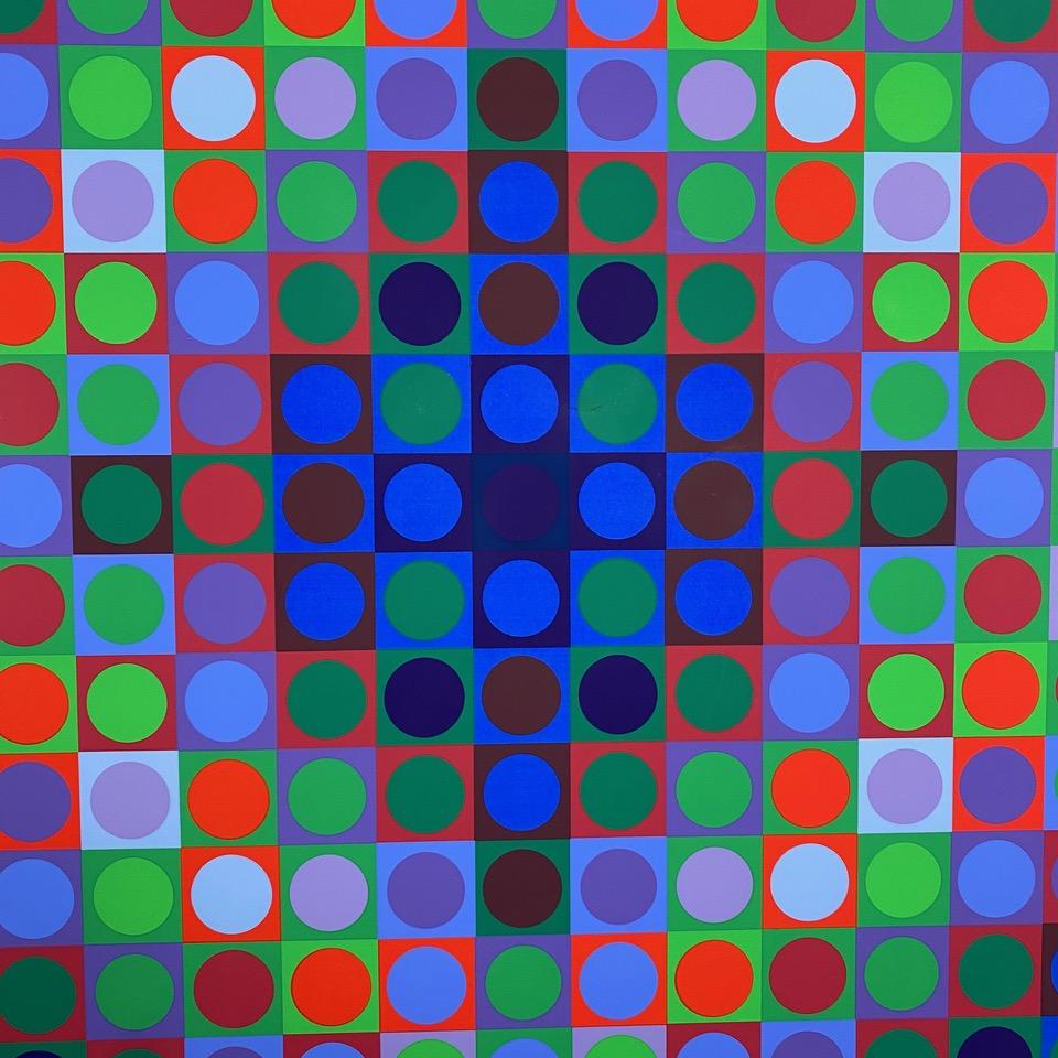 Mid-Century Modern Victor Vasarely Signed Screen print in Color Marc CF 1970 For Sale