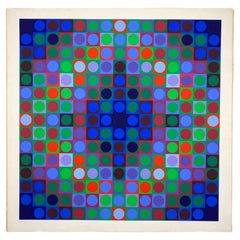 Victor Vasarely Signed Screen print in Color Marc CF 1970