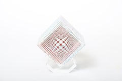 Victor Vasarely Silkscreened Acrylic Cube Sculpture