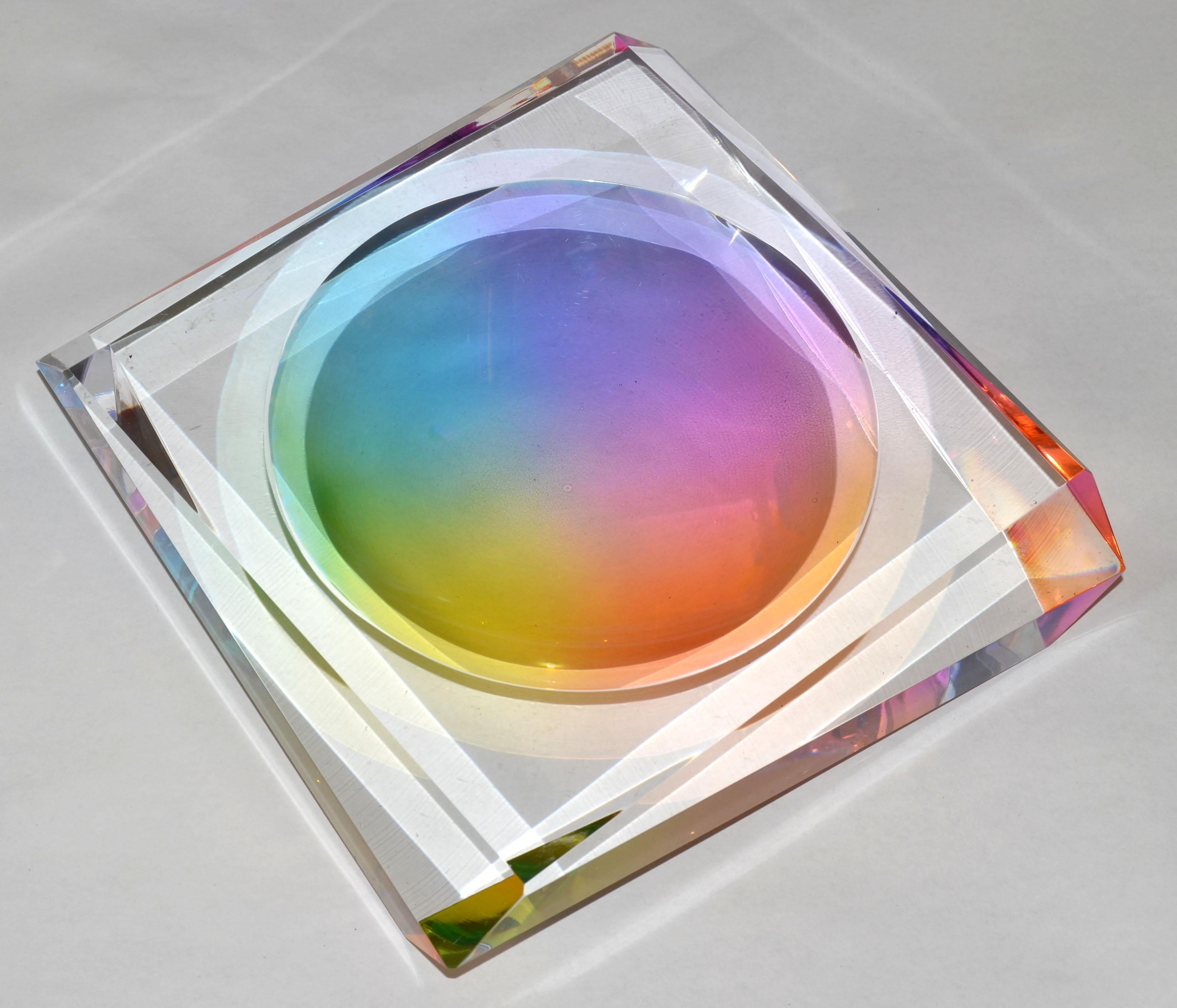 Victor Vasarely Style Op Art Vintage Lucite Cube Presse-papier Accessoires de bureau en vente 6