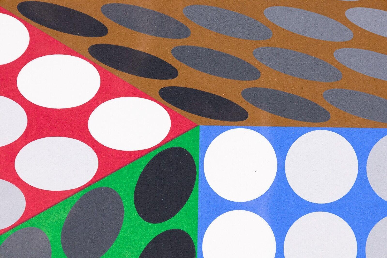 Victor Vasarely Togonne 1987 Signed Op Art Modern Serigraph 233/300 AP Framed 2