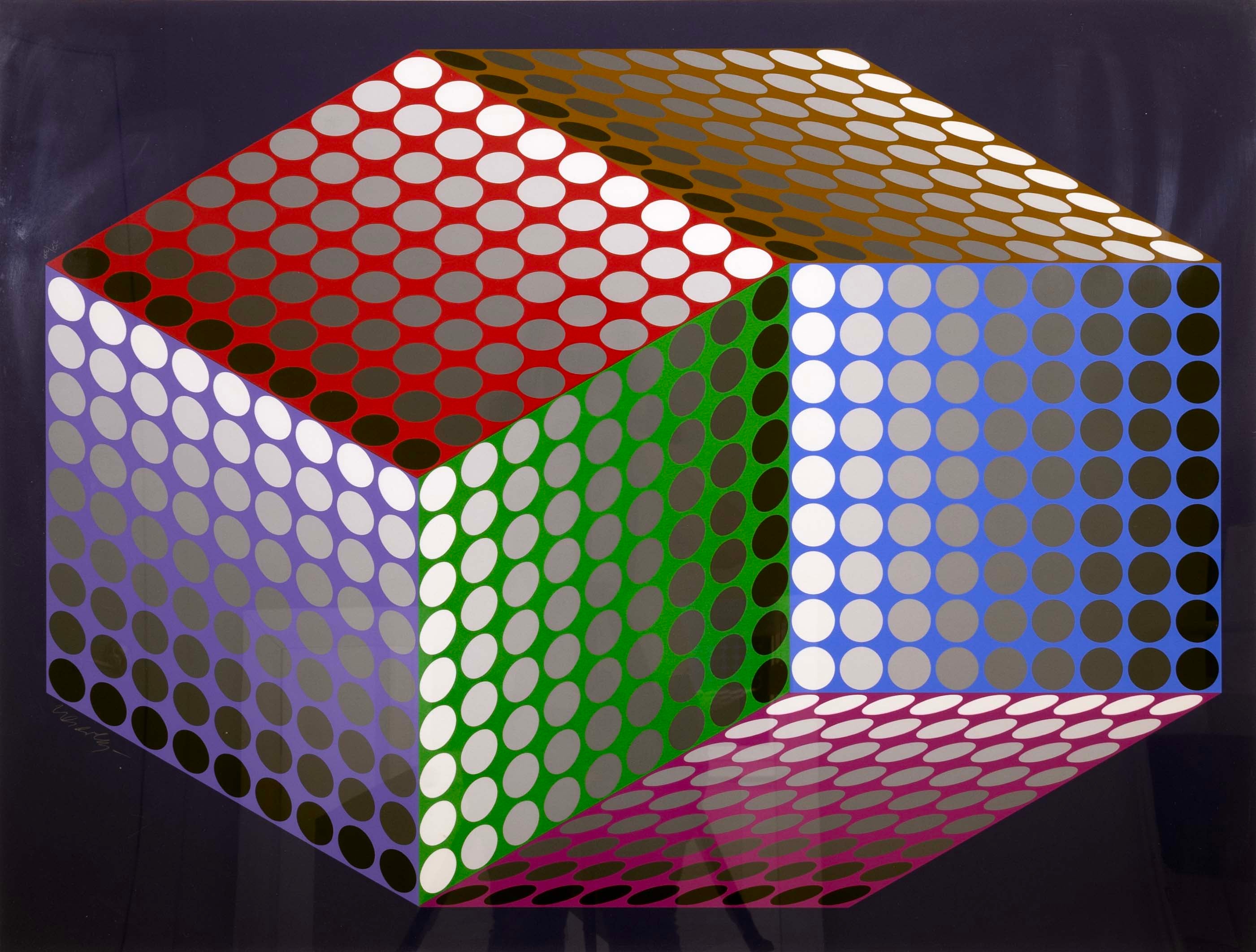 An intriguing modern Op Art serigraph titled 