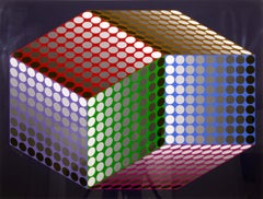 Victor Vasarely Togonne Signierte Op Art Modern Serigraphie 232/300 gerahmt 1987