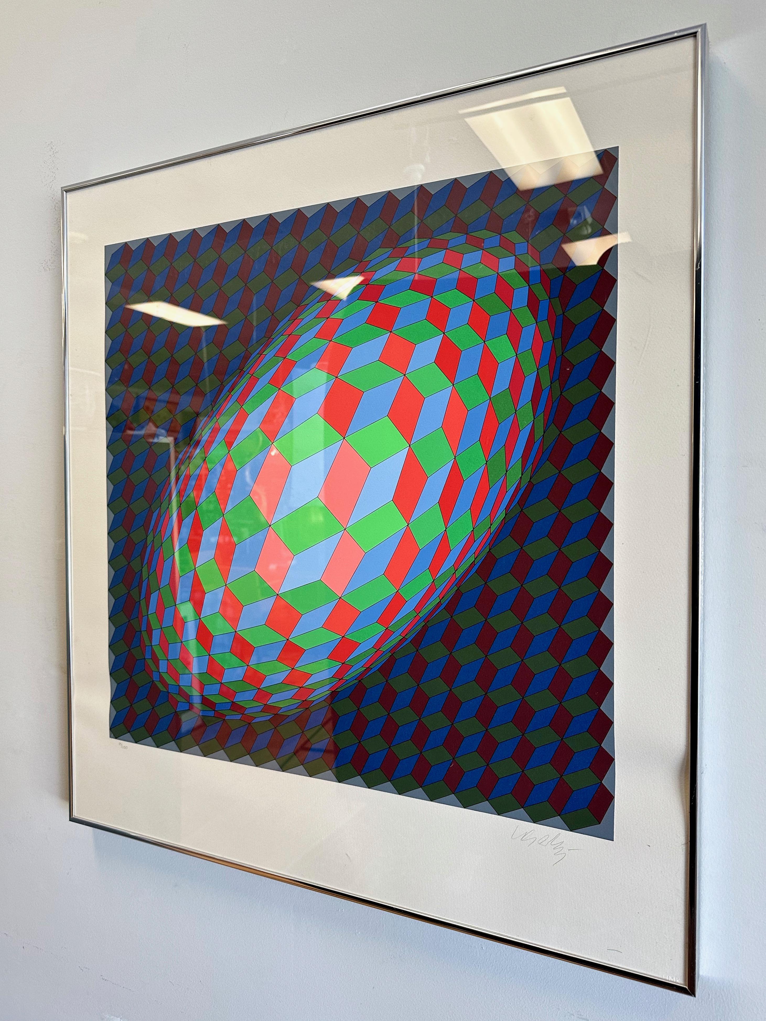 Victor Vasarely, “Torony III”, Op Art Serigraph, Signed and Numbered, 1970s For Sale 3