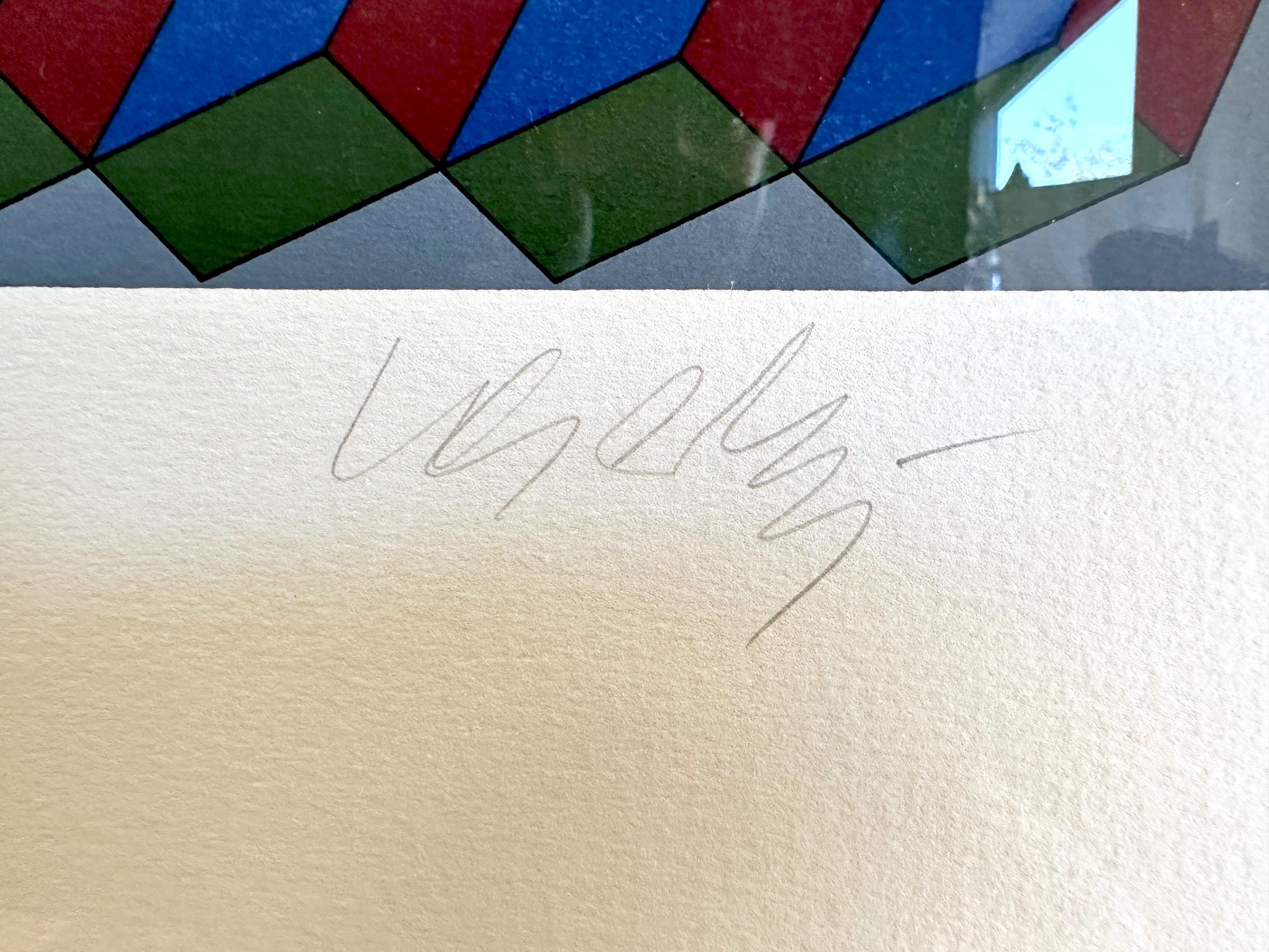 Victor Vasarely, Torony III, Op-Art- Serigraphie, signiert und nummeriert, 1970er Jahre (Acryl) im Angebot