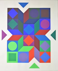 Lithographie « Tridim » de Victor Vasarely 1968, signée, 56/300