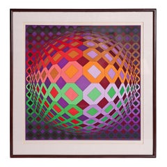 Sérigraphie de Victor Vasarely Vega-Dombokta « 1978 » en couleurs 45/250