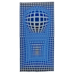 Victor Vasarely "Vp Kek" Original Hand-Woven Tapestry