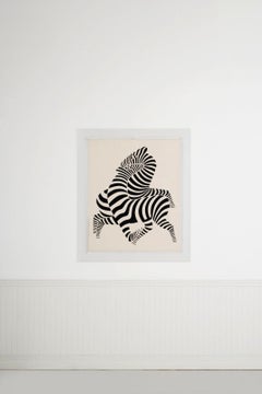 Victor Vasarely, lithographie / relief « Zebra » (blanc), édition de 150 exemplaires, 1989