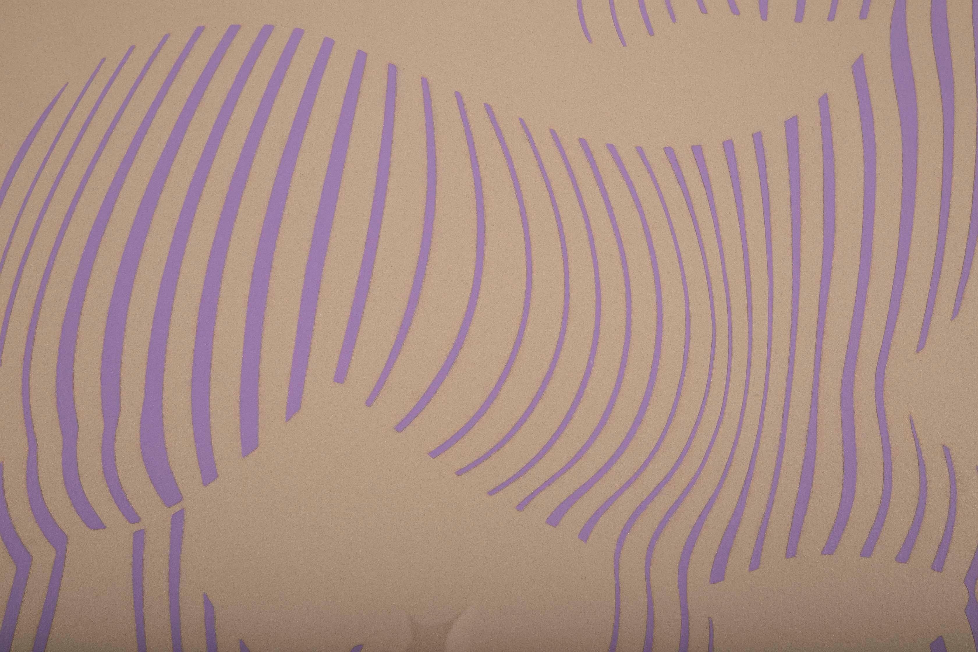Late 20th Century Victor Vasarely Zebra 'Purple-Tan' Screen Print