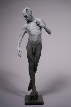 Resistance Big Standing Bronze Sculpture Portrait Human Male Nude Realism