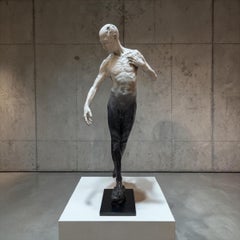 Resistance Bronze Sculpture Portrait Human Male Nude Realism In Stock