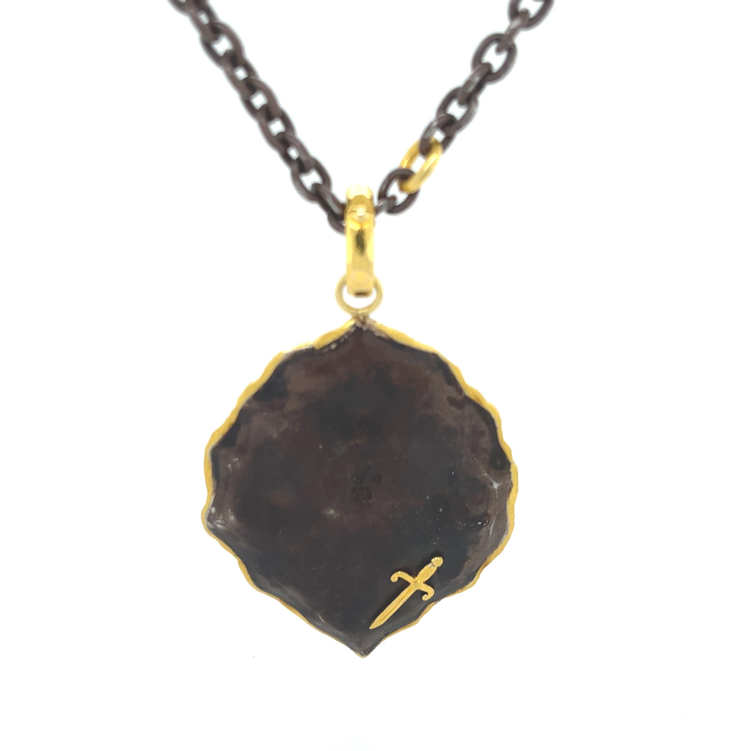 Victor Velyan Amethyst & Diamant-Anhänger-Halskette (Kiteschliff)