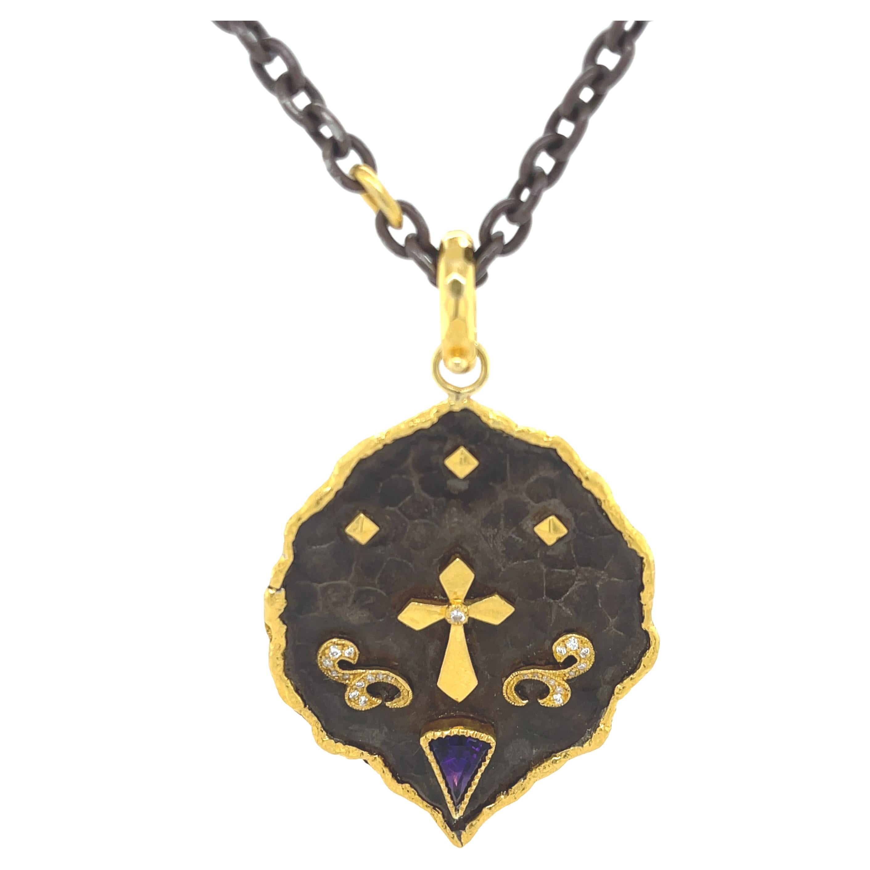 Victor Velyan Amethyst & Diamant-Anhänger-Halskette