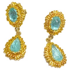 Victor Velyan Brazilian Paraibas and 24K Yellow Gold Earrings Victor Velyan Brazilian Paraibas and 24K Yellow Gold Earrings
