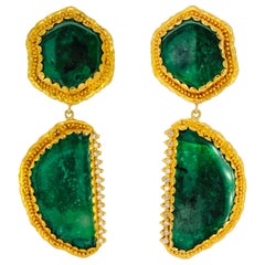 Victor Velyan Emerald and Diamond Earrings