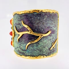 Victor Velyan Fire Opal, Yellow Sapphire and Chrome Diopside Cuff