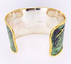 Victor Velyan Orange Sapphire Cuff in Green Patina