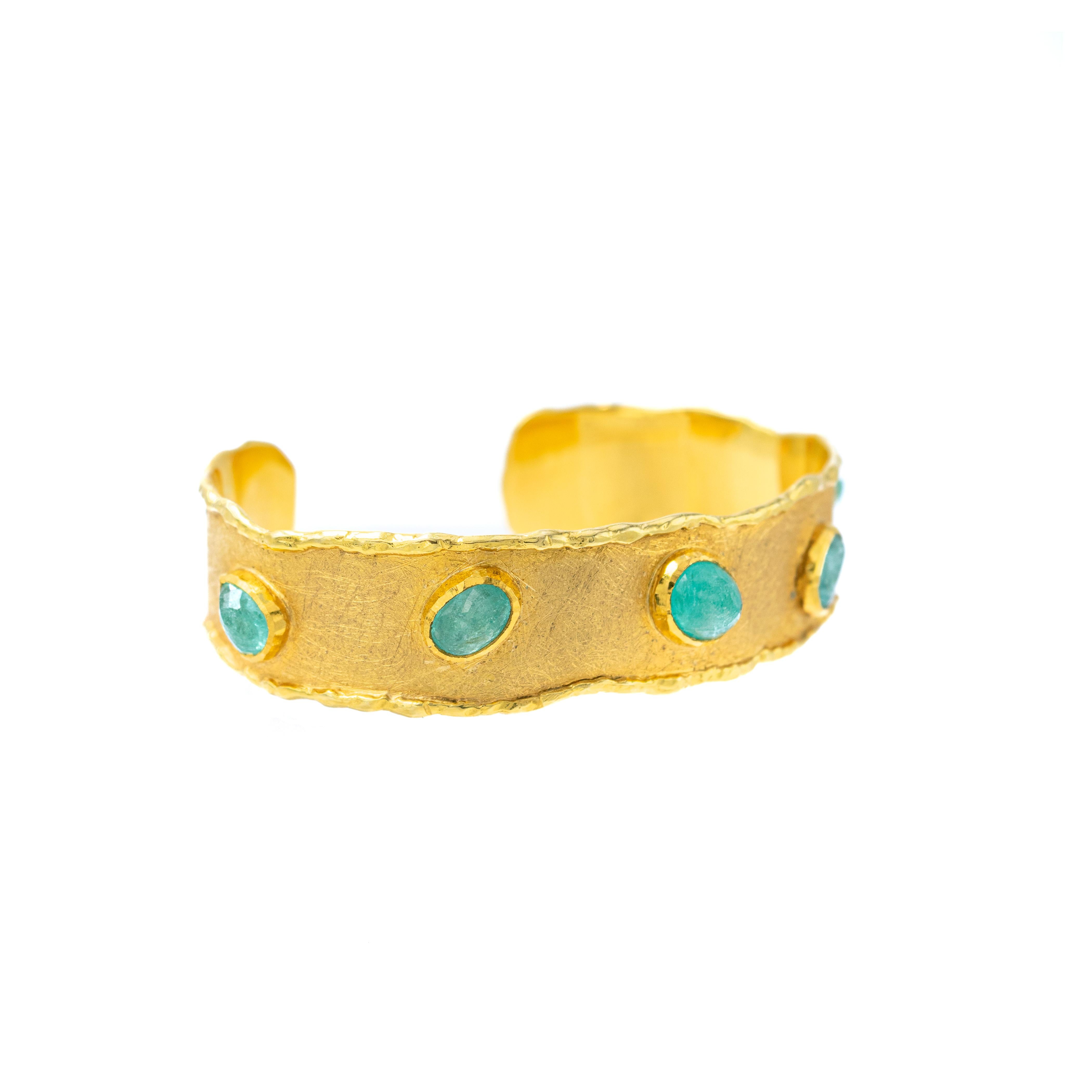 Victor Velyan Paraiba Gold Cuff In New Condition In Jackson, WY