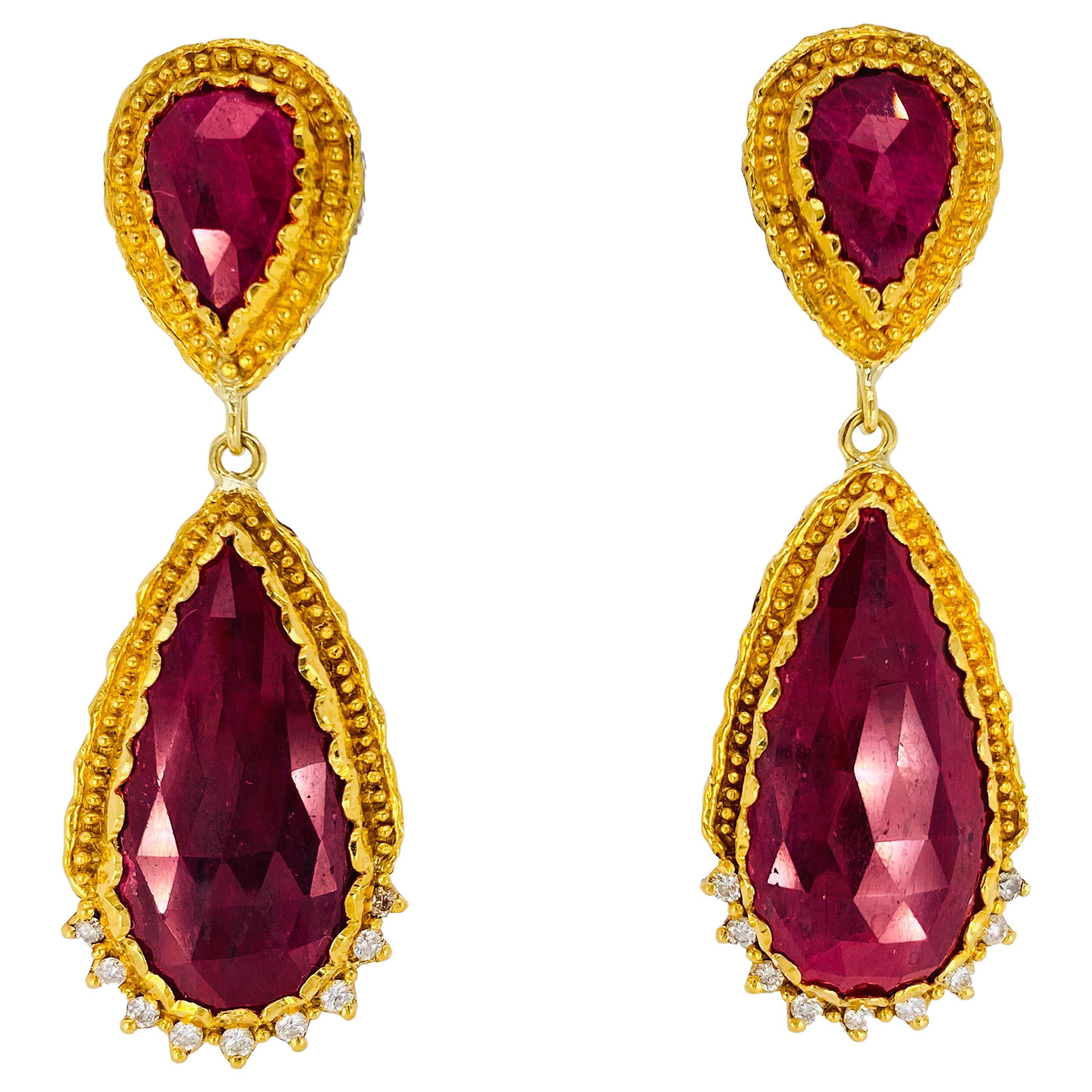 Victor Velyan Ruby and Diamond Earrings