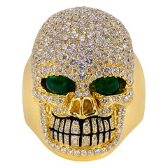 Victor Veylan Custom Skull Diamond Gold Ring