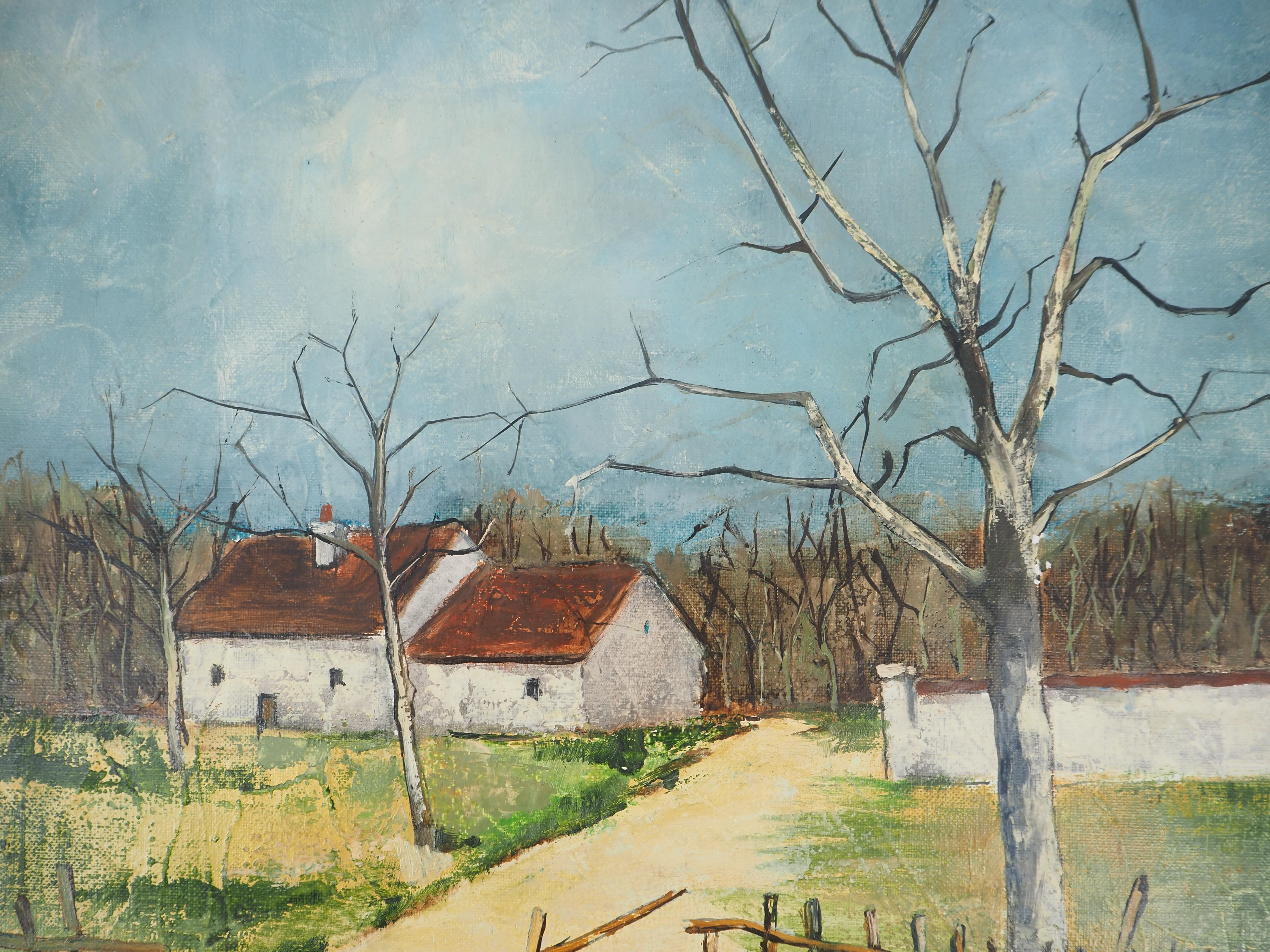 Countryside : The Old House - Original Oil on Canvas, Handsigned For Sale 1