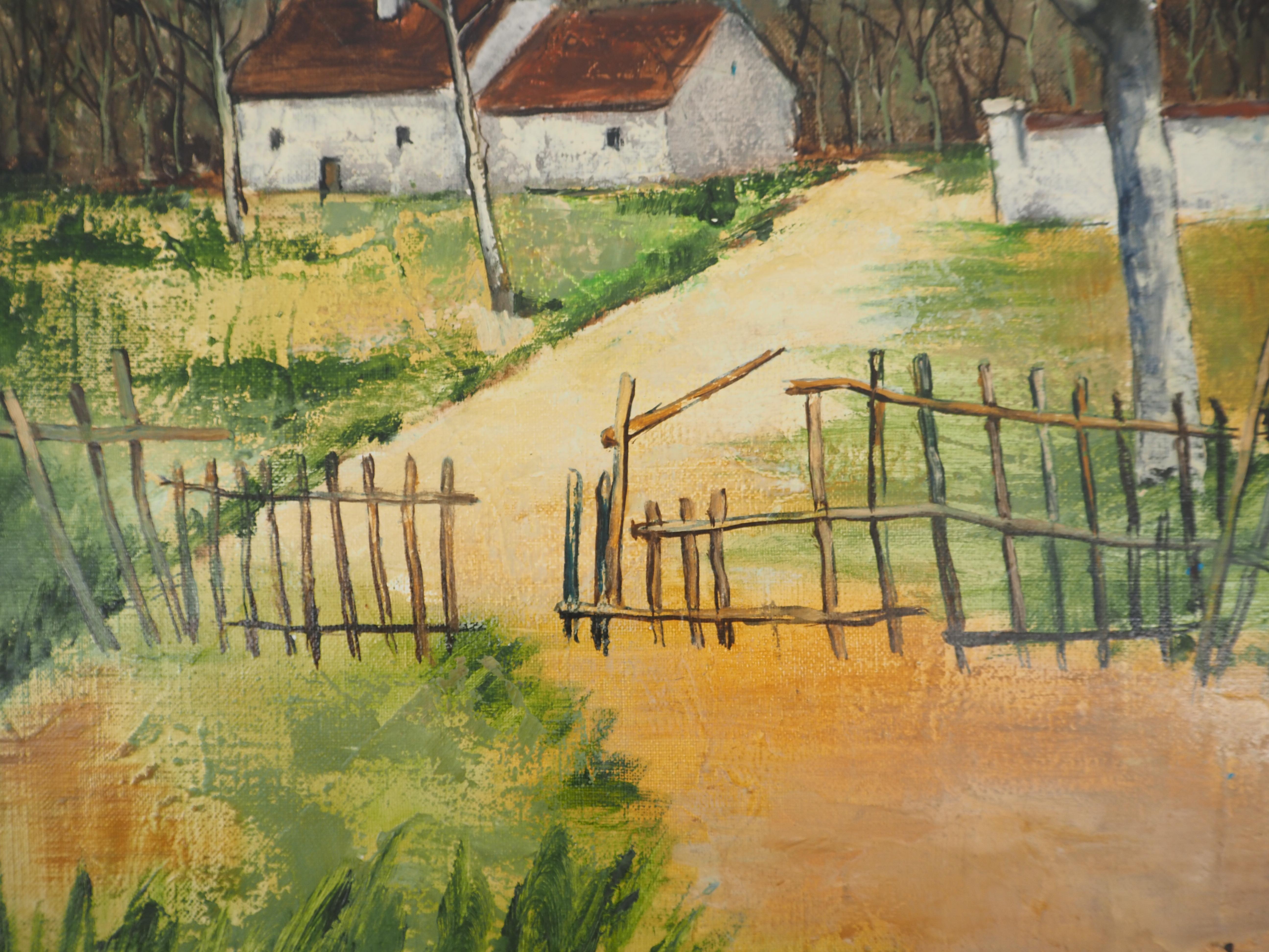 Countryside : The Old House - Original Oil on Canvas, Handsigned For Sale 2