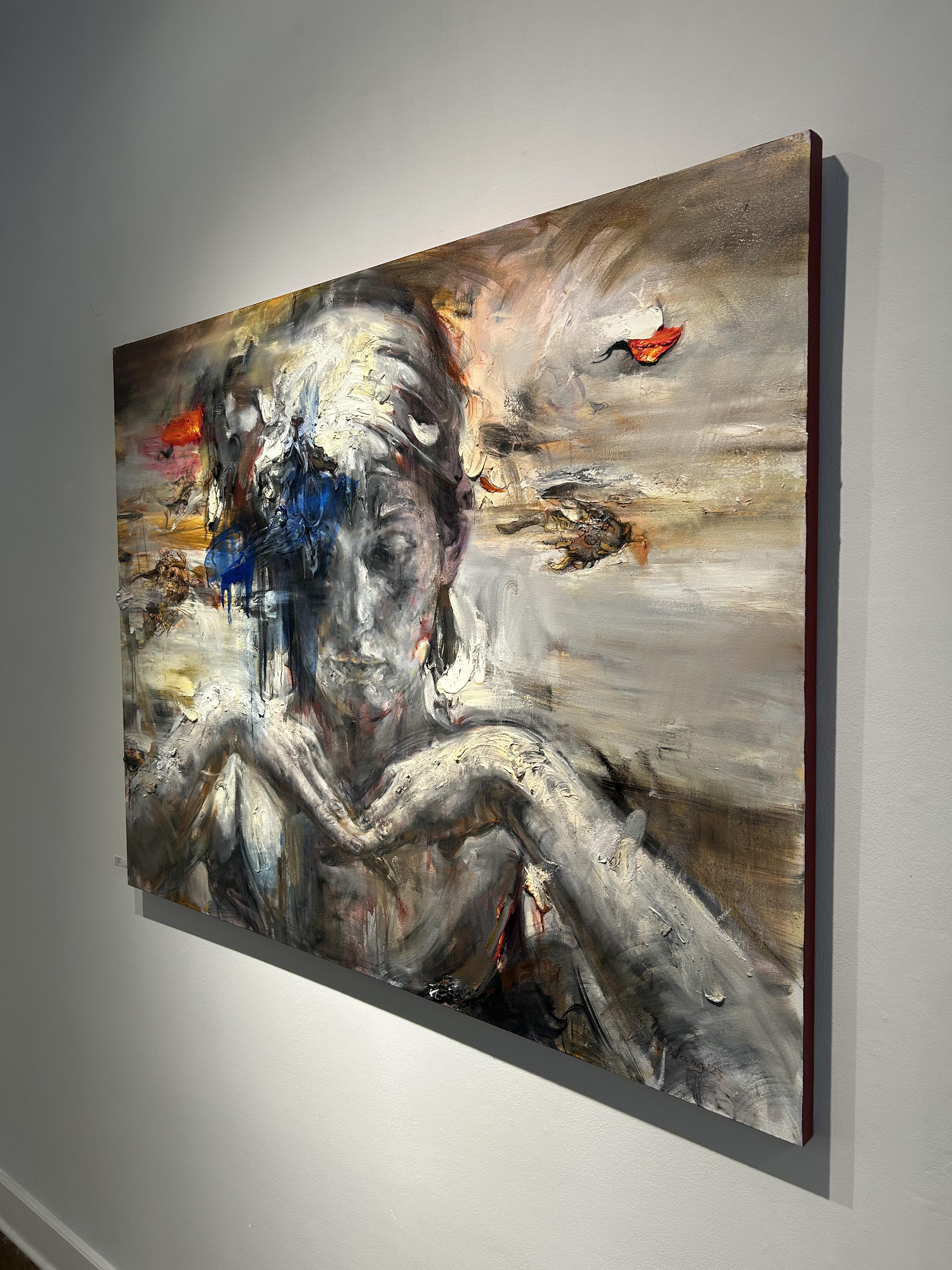 Contemporary Figurative Oil Painting, Portrait, Abstraction, Heavy Texture, Wang

“My path through life has been adventurous, exciting, and dream-like. My experience of settling into America in search of better opportunities has been both